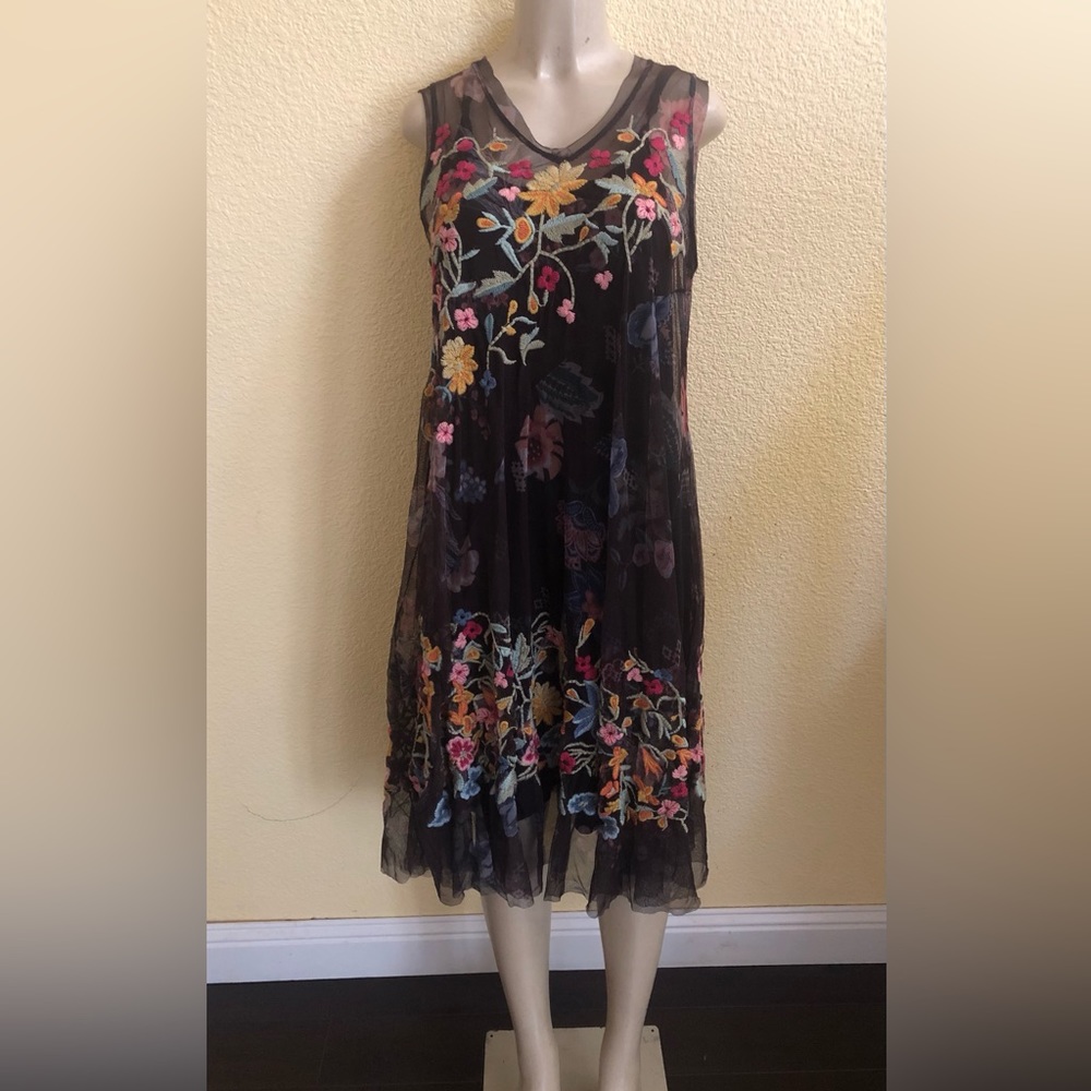 Johnny Was Biya embroidered dress size L